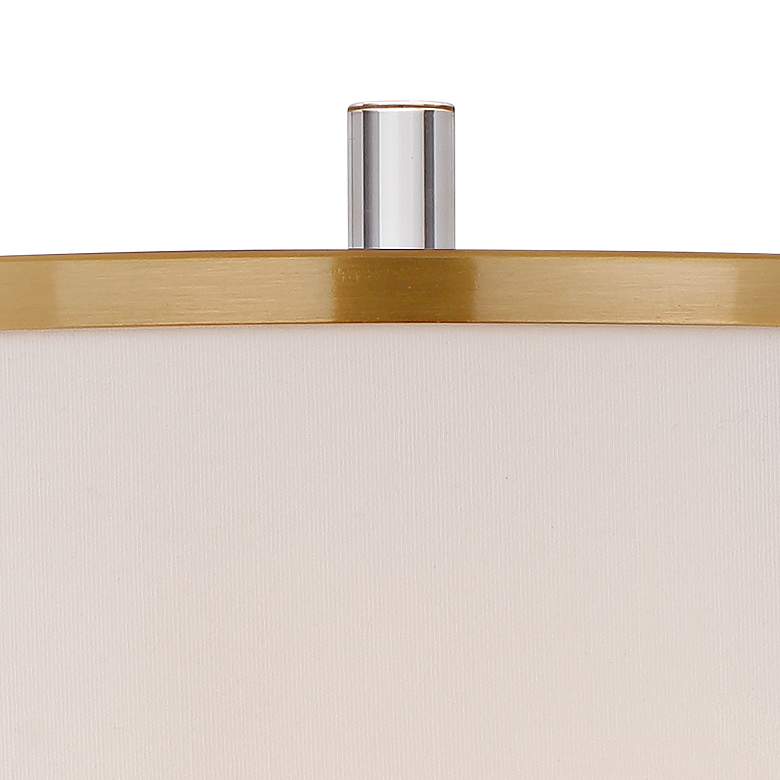 Possini Euro Cadence Crystal Column Floor Lamp Satin Brass