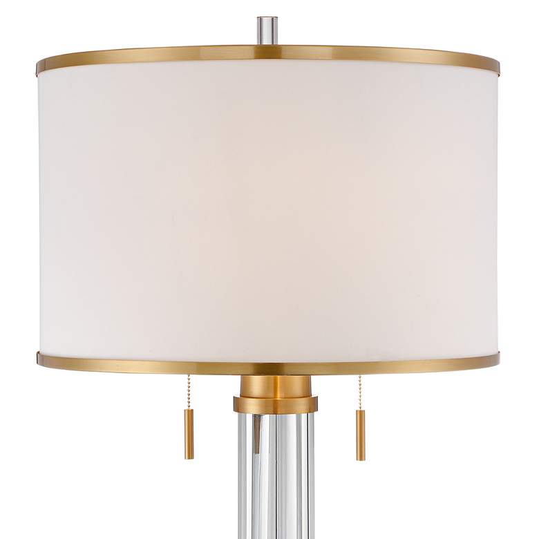 Possini Euro Cadence Crystal Column Floor Lamp Satin Brass