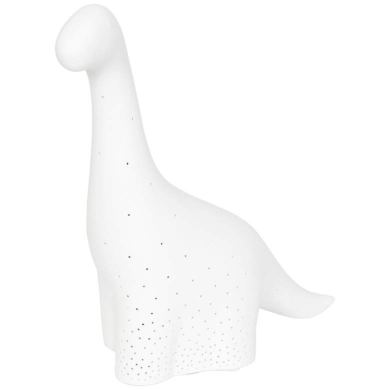 Simple Designs 11" High White Porcelain Dinosaur Accent Table Lamp