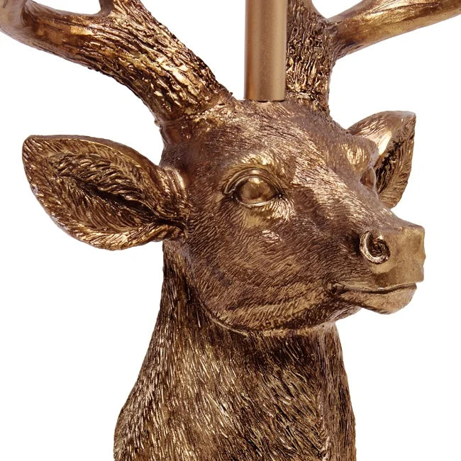 17.25" Rustic Antler Copper Deer Bedside Table Lamp