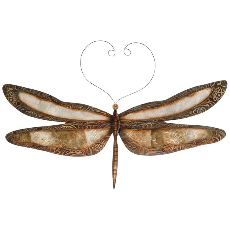 Dragonfly 17" Wide Earthtoned With Brown Border Wall Decor