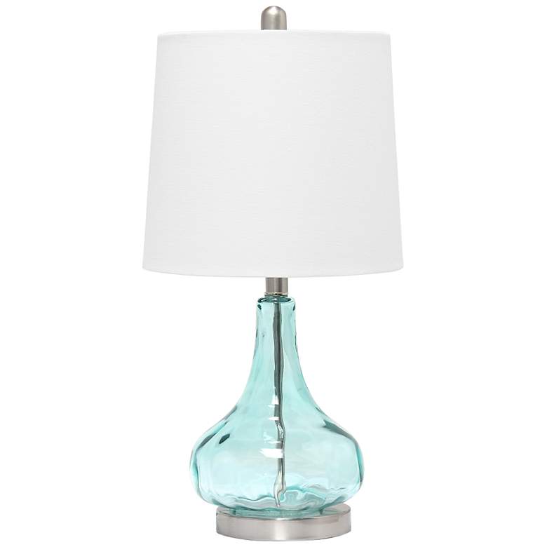 Lalia Home Clear Blue Rippled Glass Table Lamp