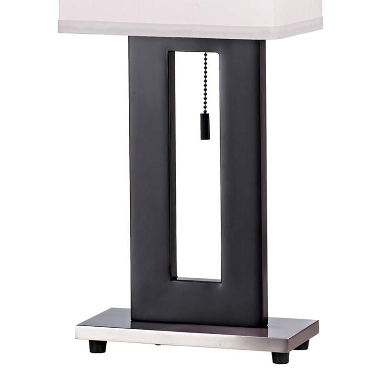Floating Rectangle Brushed Nickel Modern Table Lamps Set of 2