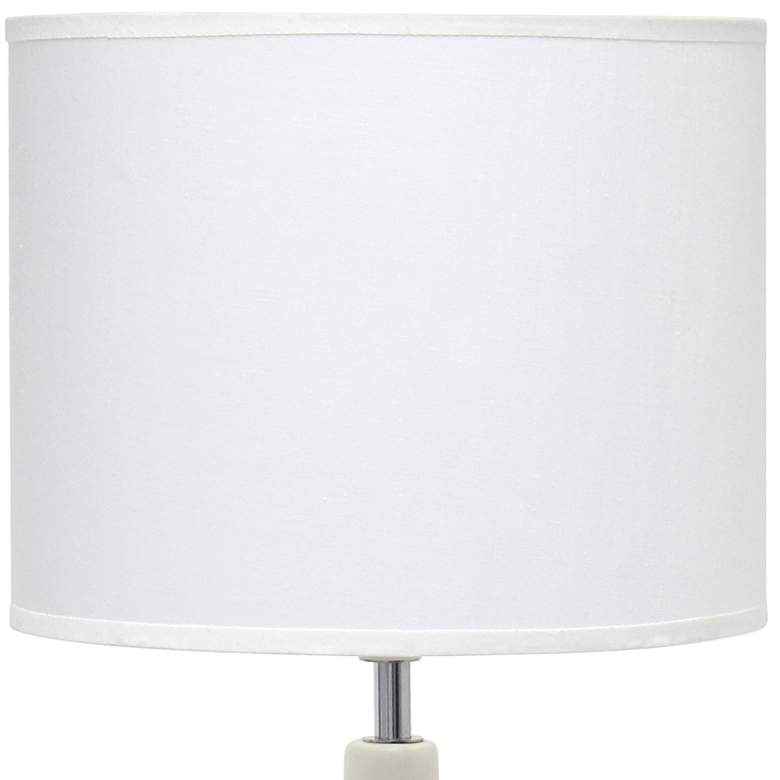 Simple Designs Strikers 19" High White and Dark Wood Accent Table Lamp