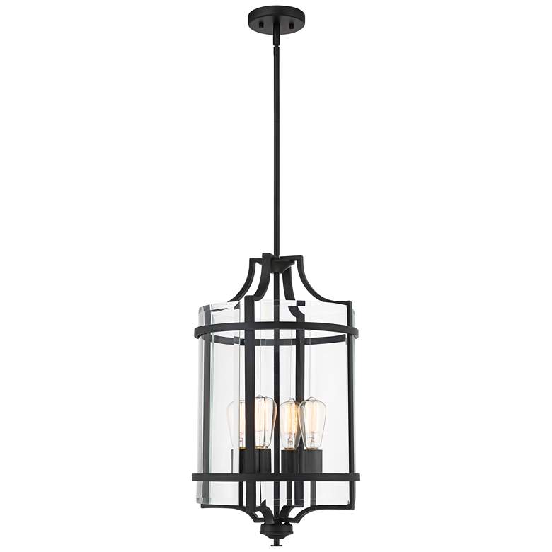 Bandera 14 1/4" Wide Matte Black 4-Light Entry Pendant