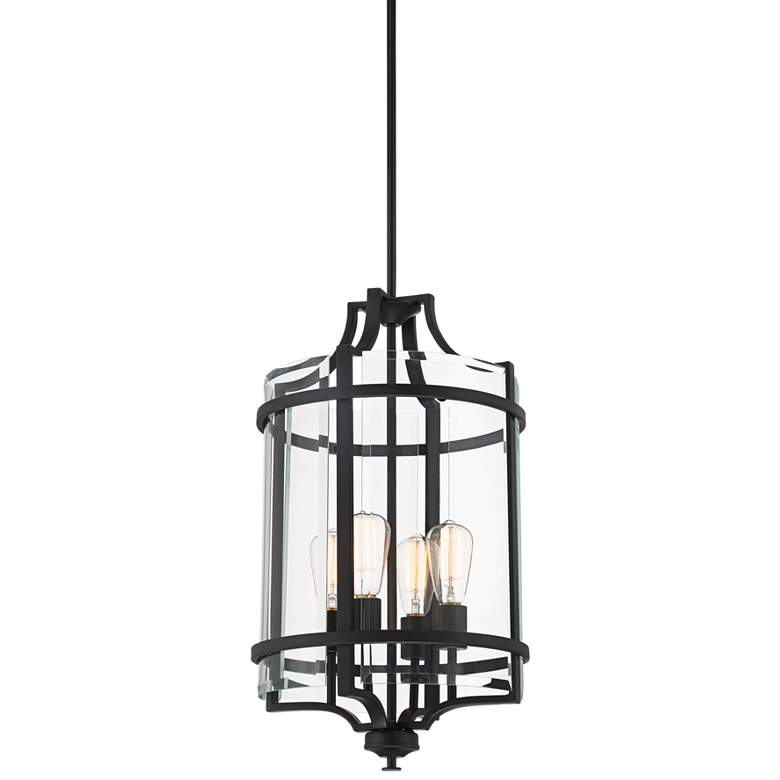 Bandera 14 1/4" Wide Matte Black 4-Light Entry Pendant