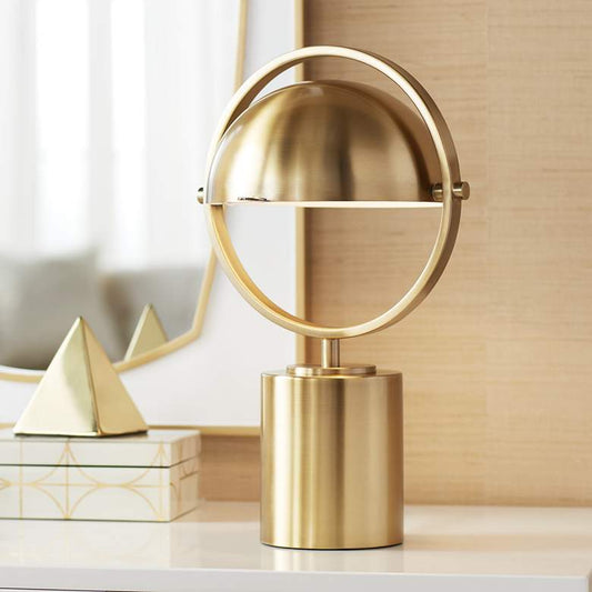 Drome Brushed Brass Industrial Modern Accent Table Lamp