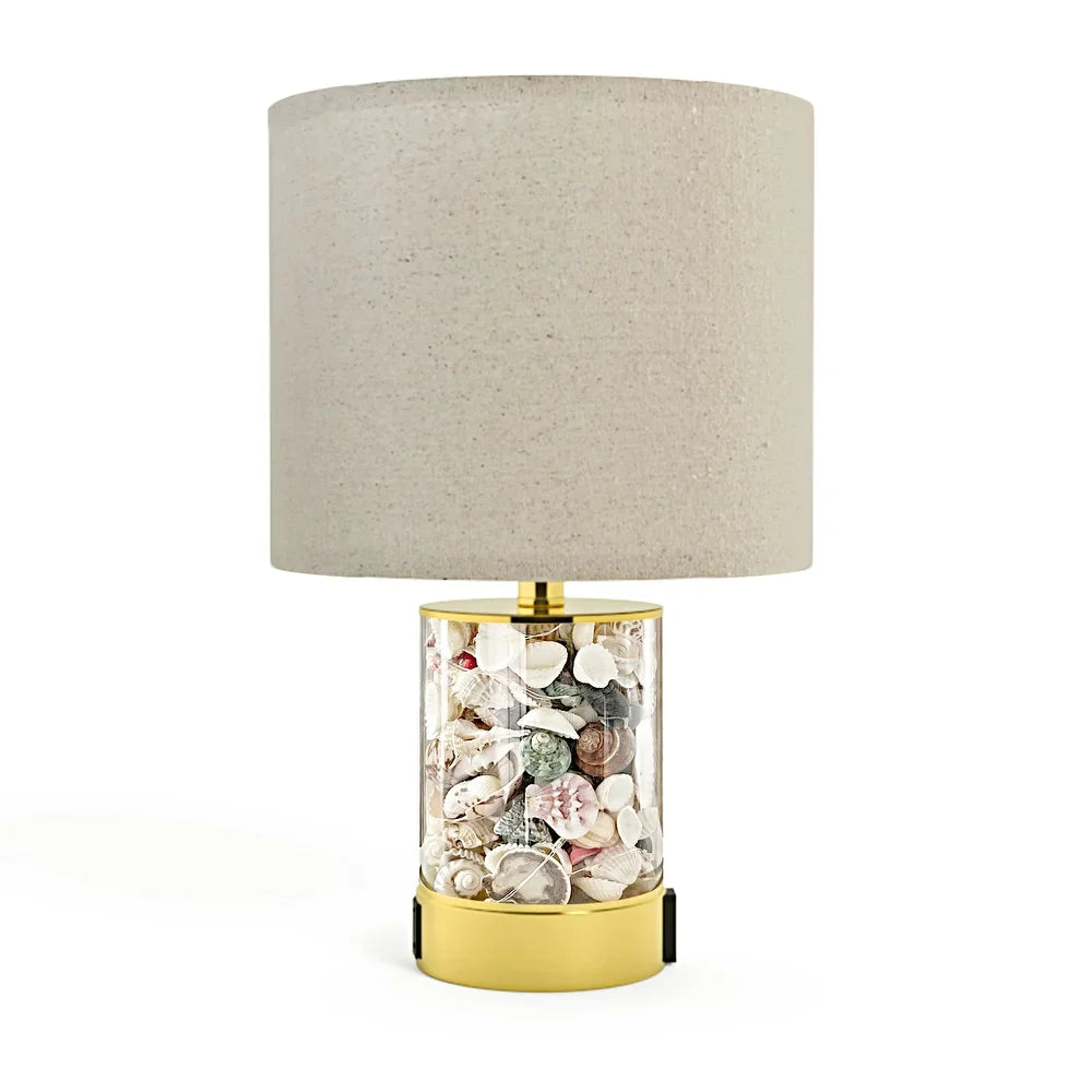 19 inch Seashell Table lamp with night lights - 19 inch