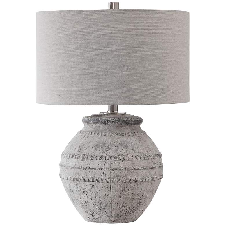 Montsant Distressed Stone Ivory Ceramic Table Lamp