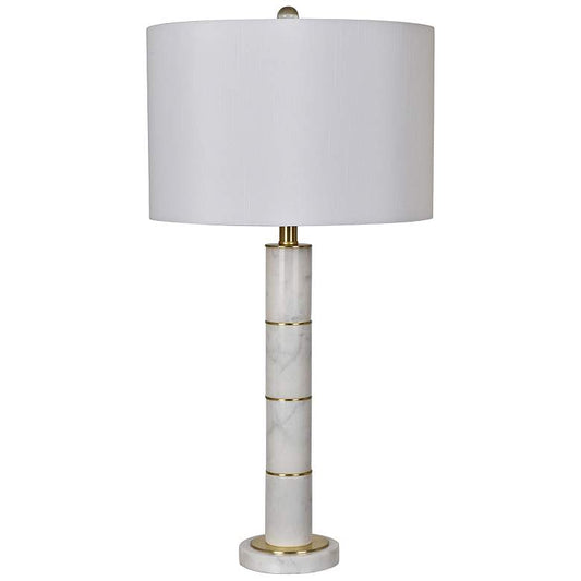 Crestview Collection Farallon White Marble Column Table Lamp