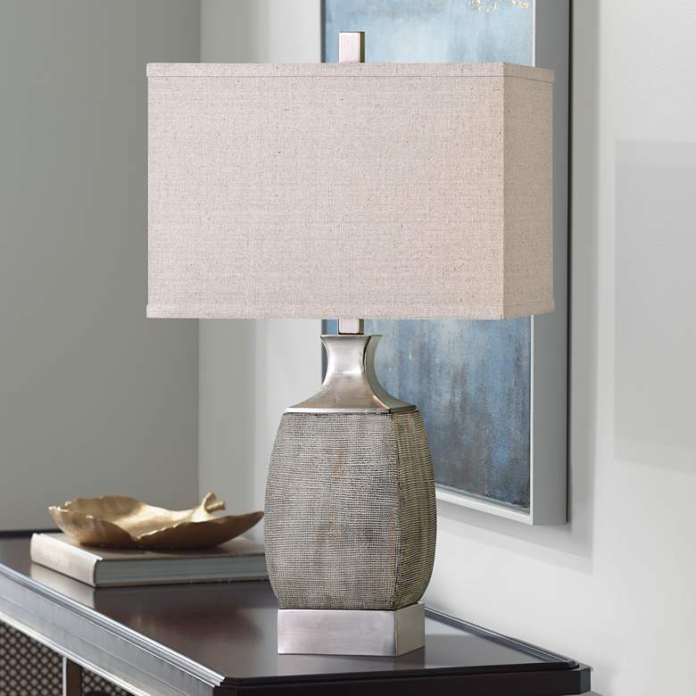 Caffaro Textured Rust Bronze Ceramic Table Lamp