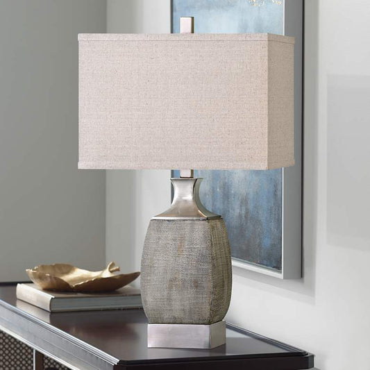 Caffaro Textured Rust Bronze Ceramic Table Lamp