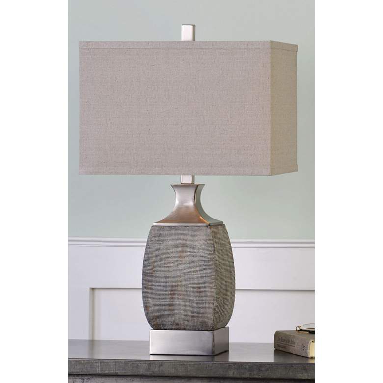 Caffaro Textured Rust Bronze Ceramic Table Lamp