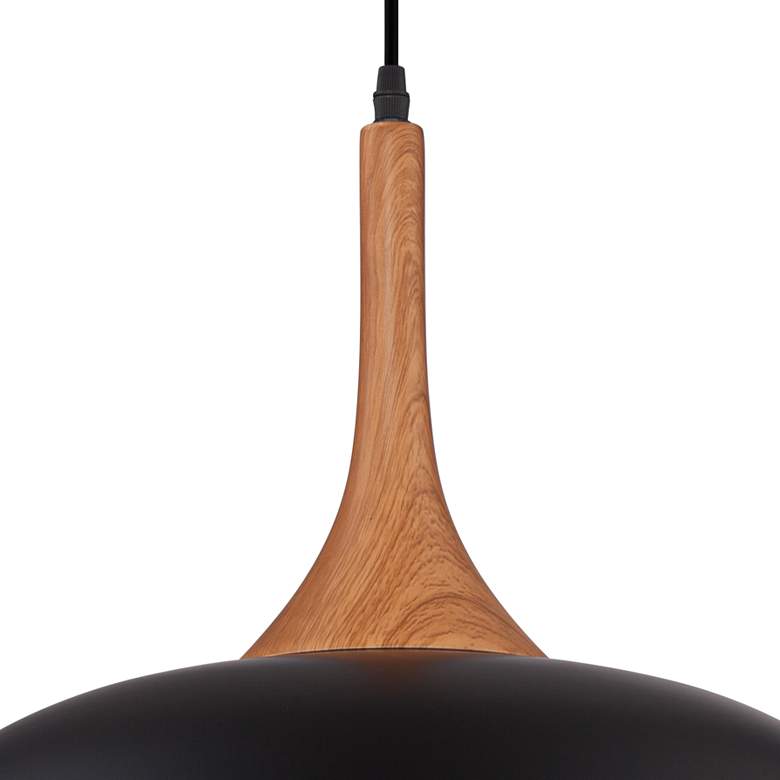 Felton Black Aluminum and Wood 17 3/4" Wide Pendant