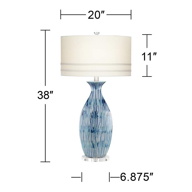Euro Annette Blue Drip Ceramic Table Lamp