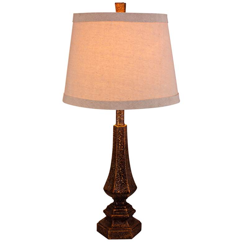 Beulah Antique Gold Hexagonal Urn Table Lamp