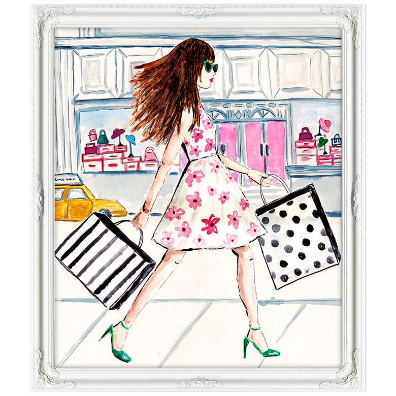 Bagging It 32" Wide Illustrated Feminine Framed Wall Art