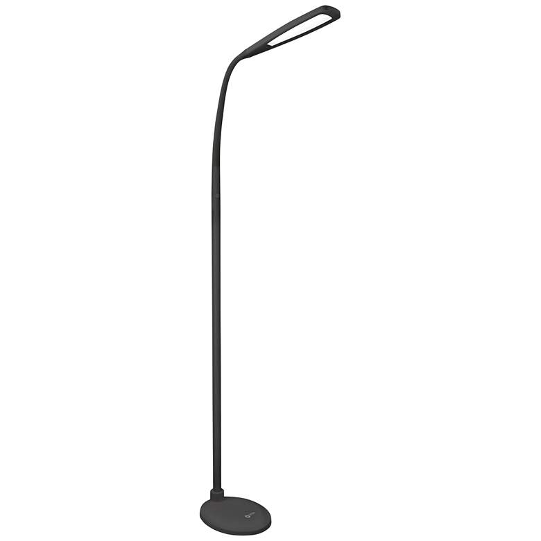 OttLite Felix LED Gooseneck Task Floor Lamp Black