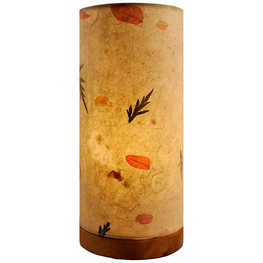 Eangee 13"H Paper Cylinder Fern Hand-Made Small Table Lamp