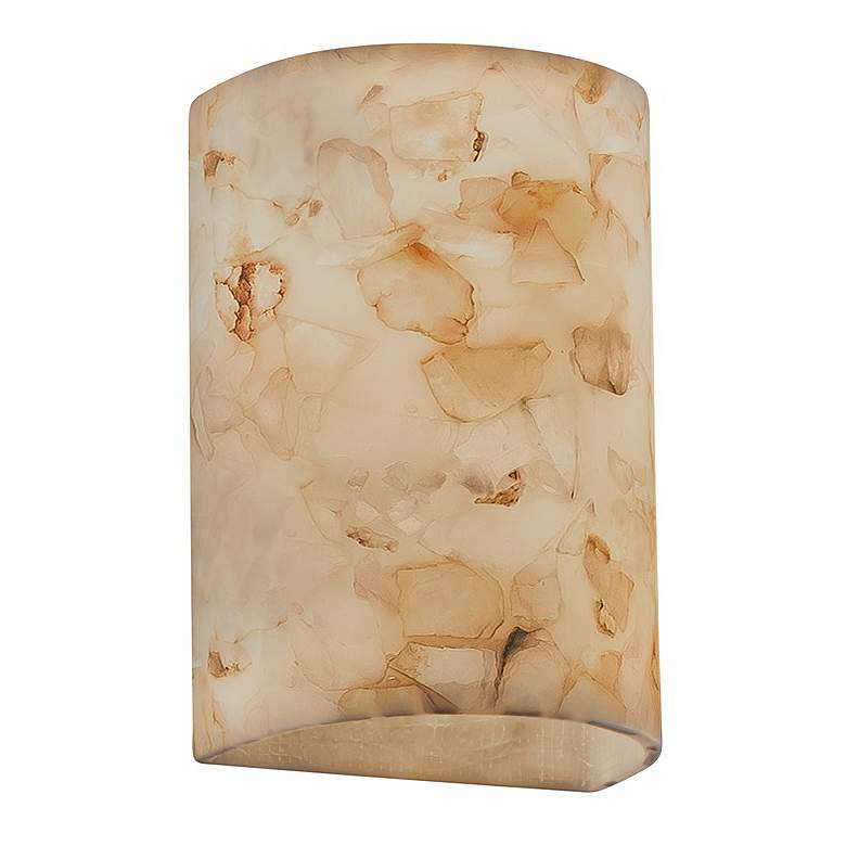 2-Light Large Cylinder Wall Sconce - Alabaster Rocks