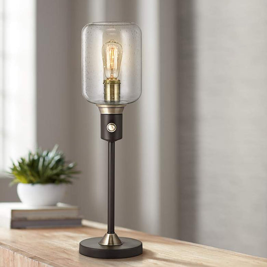 Menlo Lane Black Industrial Jar Console Table Lamp