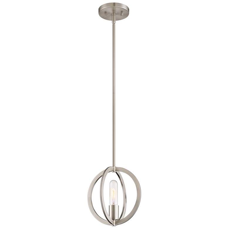 Quoizel Orion 9"W Brushed Nickel Orbital Round Mini Pendant