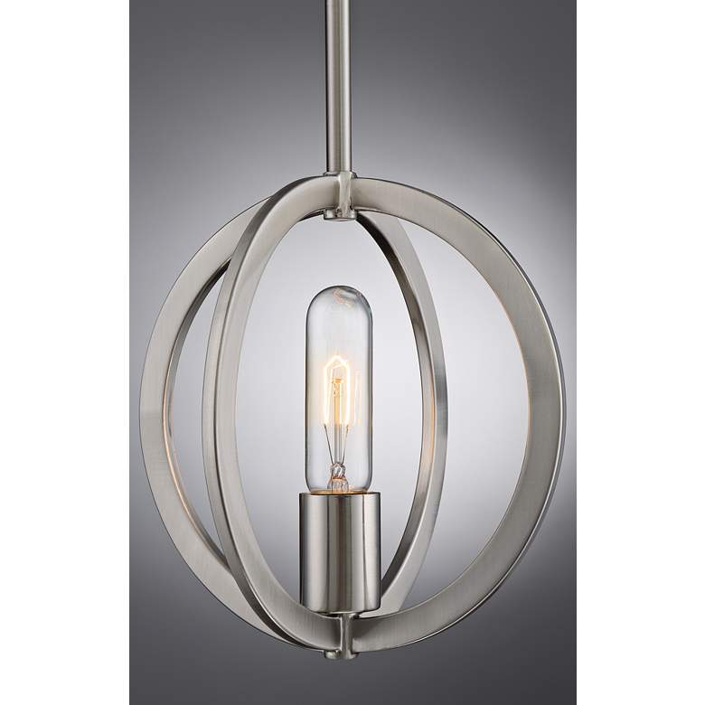 Quoizel Orion 9"W Brushed Nickel Orbital Round Mini Pendant