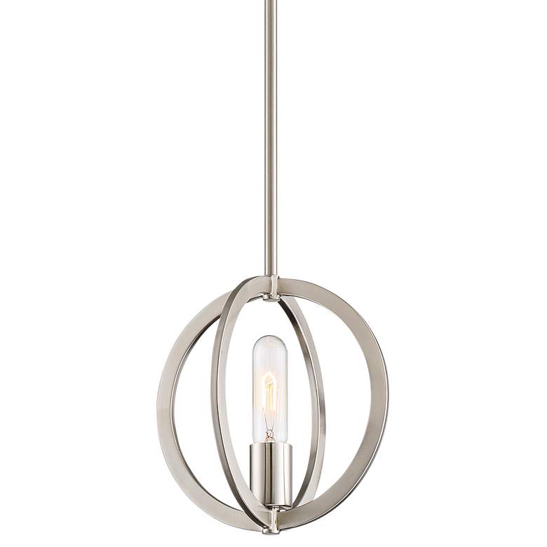 Quoizel Orion 9"W Brushed Nickel Orbital Round Mini Pendant