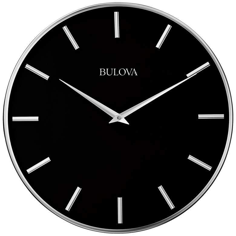 Bulova Metro Pewter Metal 16" Round Wall Clock