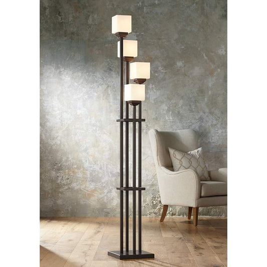 Light Tree Bronze 4-Light Torchiere Floor Lamp