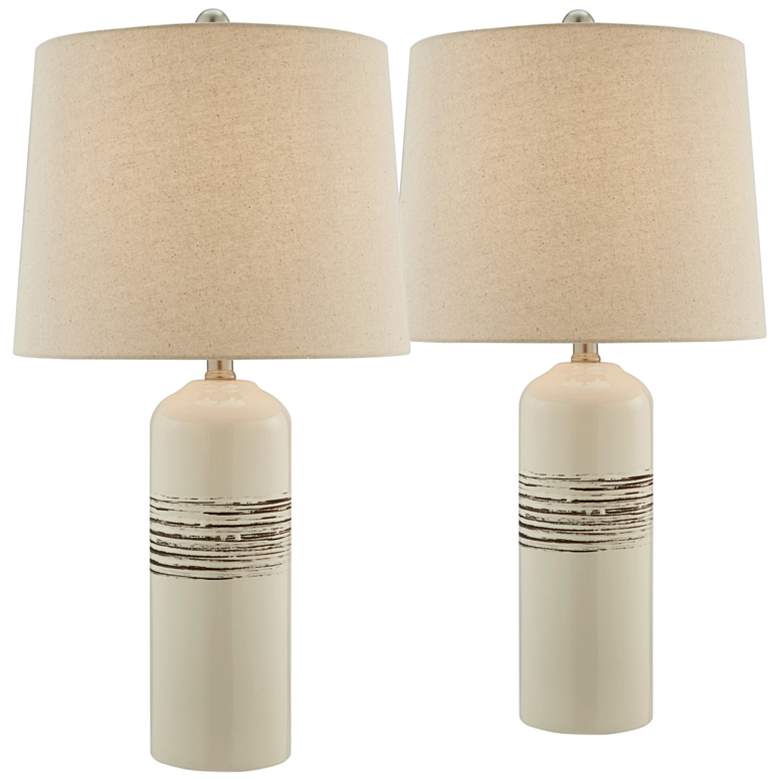 Lite Source Noelle Natural Ceramic Table Lamps Set of 2