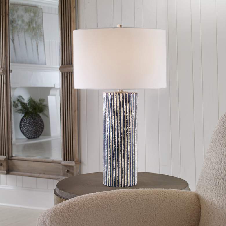 Havana Cobalt and White Ceramic Table Lamp