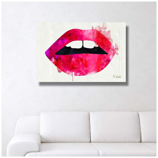 Oliver Gal Lola's Lips Canvas Wall Art