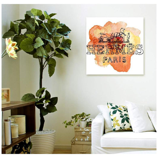 Oliver Gal Orange Paris Canvas Wall Art