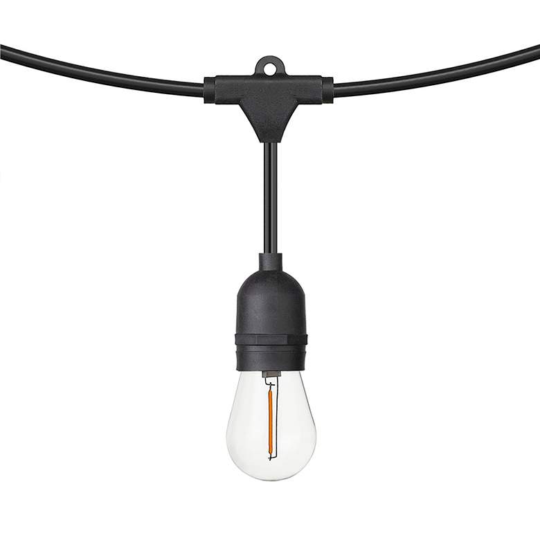 24-Light 48' Black S14 Outdoor LED String Light Set