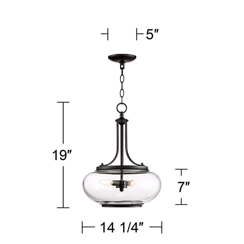 Largo 14 1/4"W Oil-Rubbed Bronze 3-Light Pendant Light