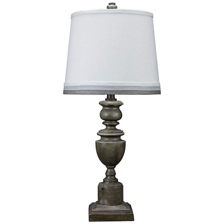 Copen Gray Urn Table Lamp with Gray Trim Shade