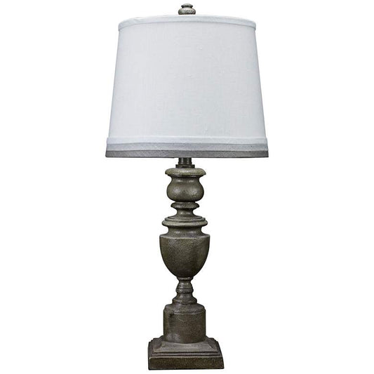 Copen Gray Urn Table Lamp with Gray Trim Shade