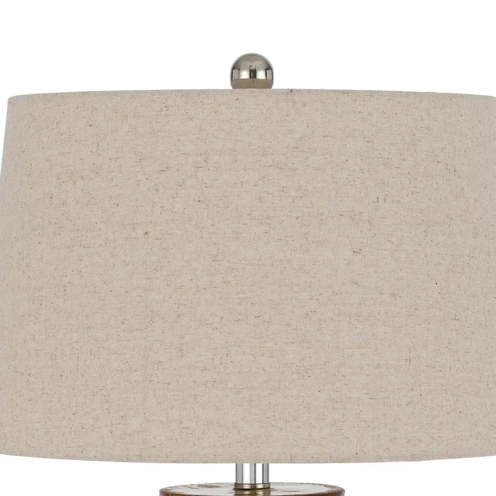 26 Inch Vase Table Lamp with Curved Handles, Dimmer, Bronze