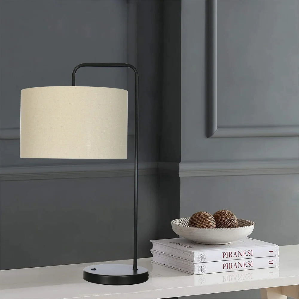 26" Industrial Table Lamp w/ Decorator Shade