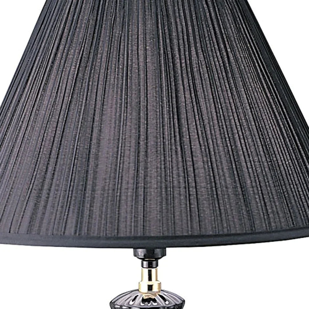 26" Stylish Black Ceramic Urn Shape Table Lamp - Medium