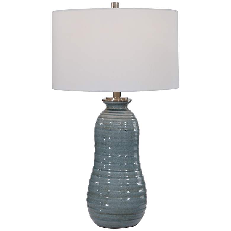 Zaila Blue Crackled Ceramic Table Lamp