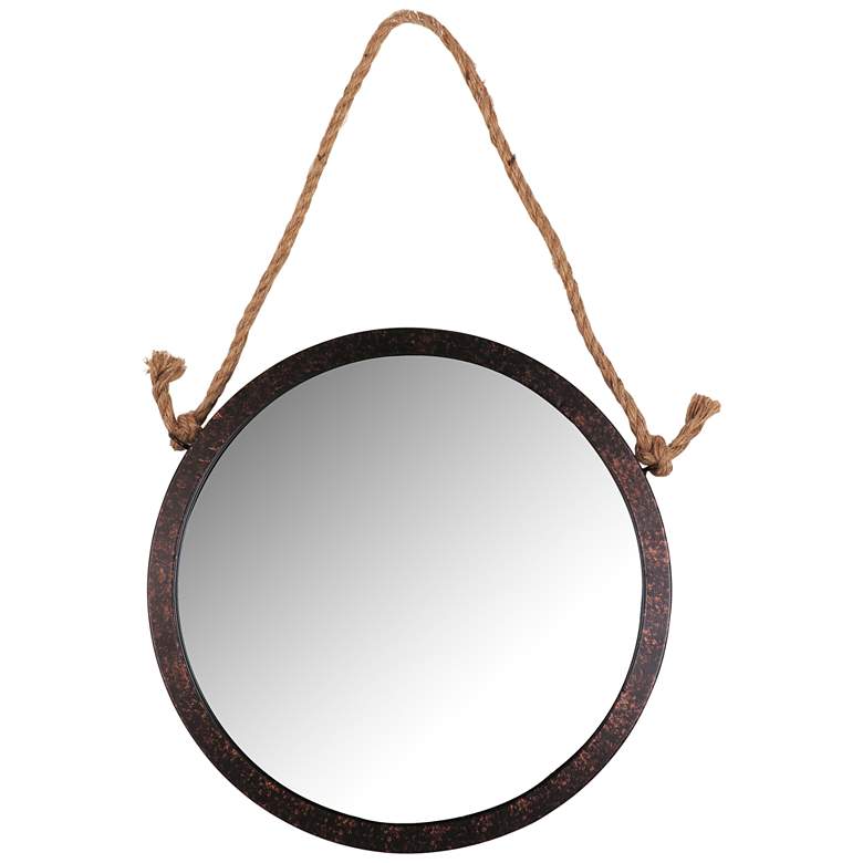 Northwood Black and Brushed Copper 15" Round Wall Mirror