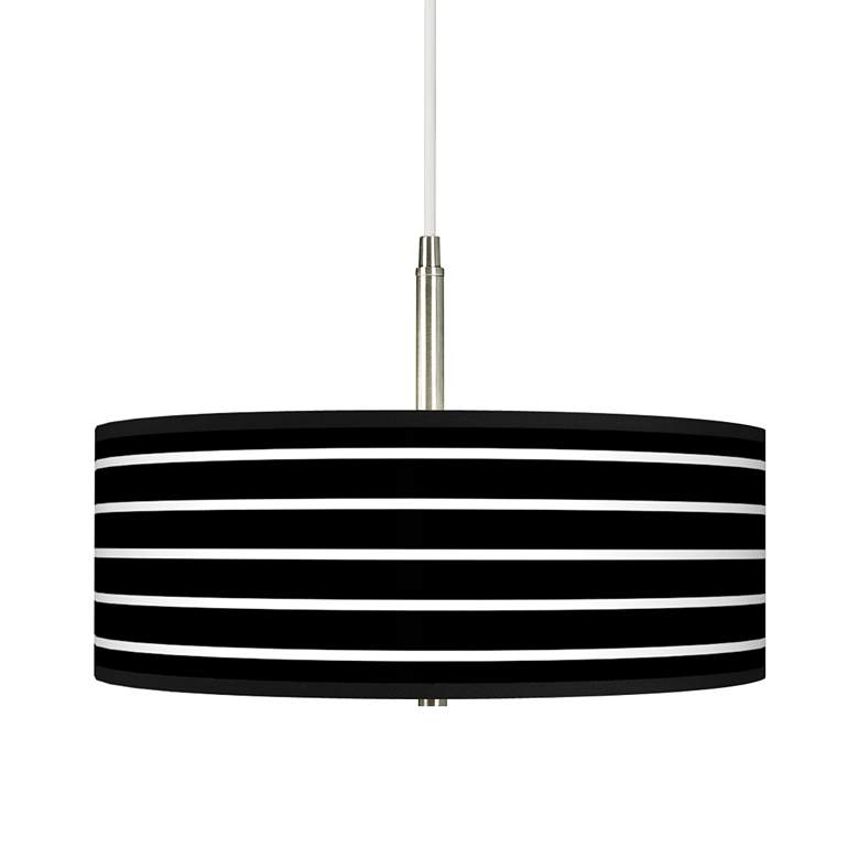 Bold Black Stripe Giclee Pendant Chandelier