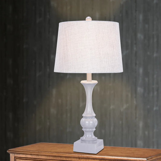28 inch Resin Table Lamp in Cool Grey Finish