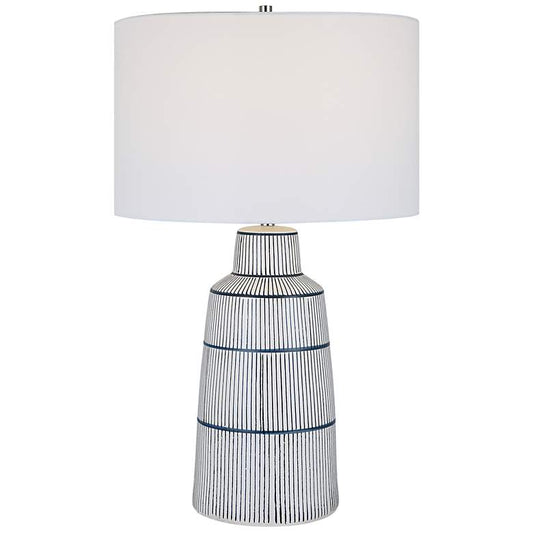 Breton White and Blue Ceramic Table Lamp