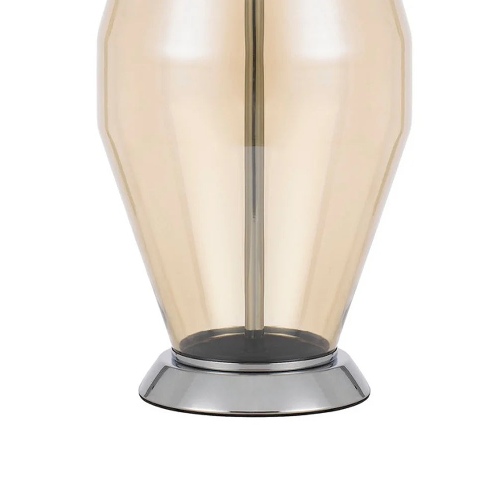 29 Inch Table Lamp Smoked Glass Vase Design Base, Dimmer