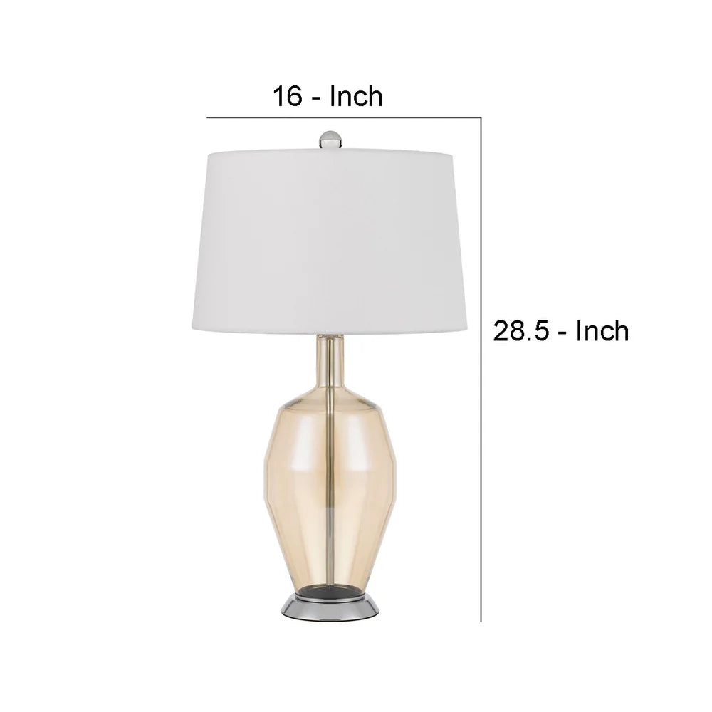 29 Inch Table Lamp Smoked Glass Vase Design Base, Dimmer