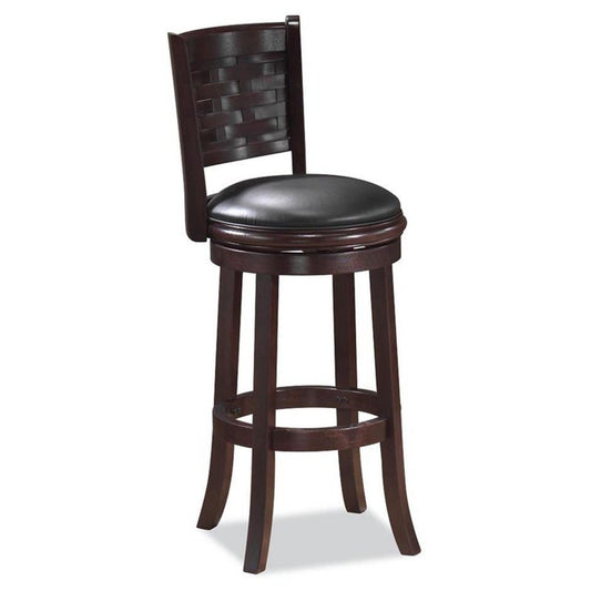 29" Full Back Wood Swivel Bar Stool