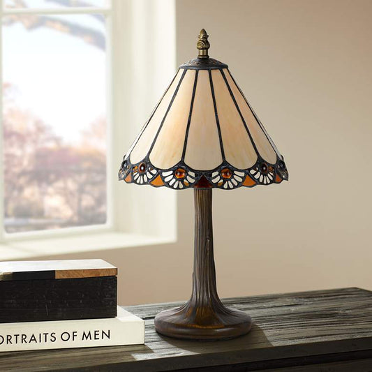 Flower Petal 13 1/2" High Tiffany-Style Accent Table Lamp